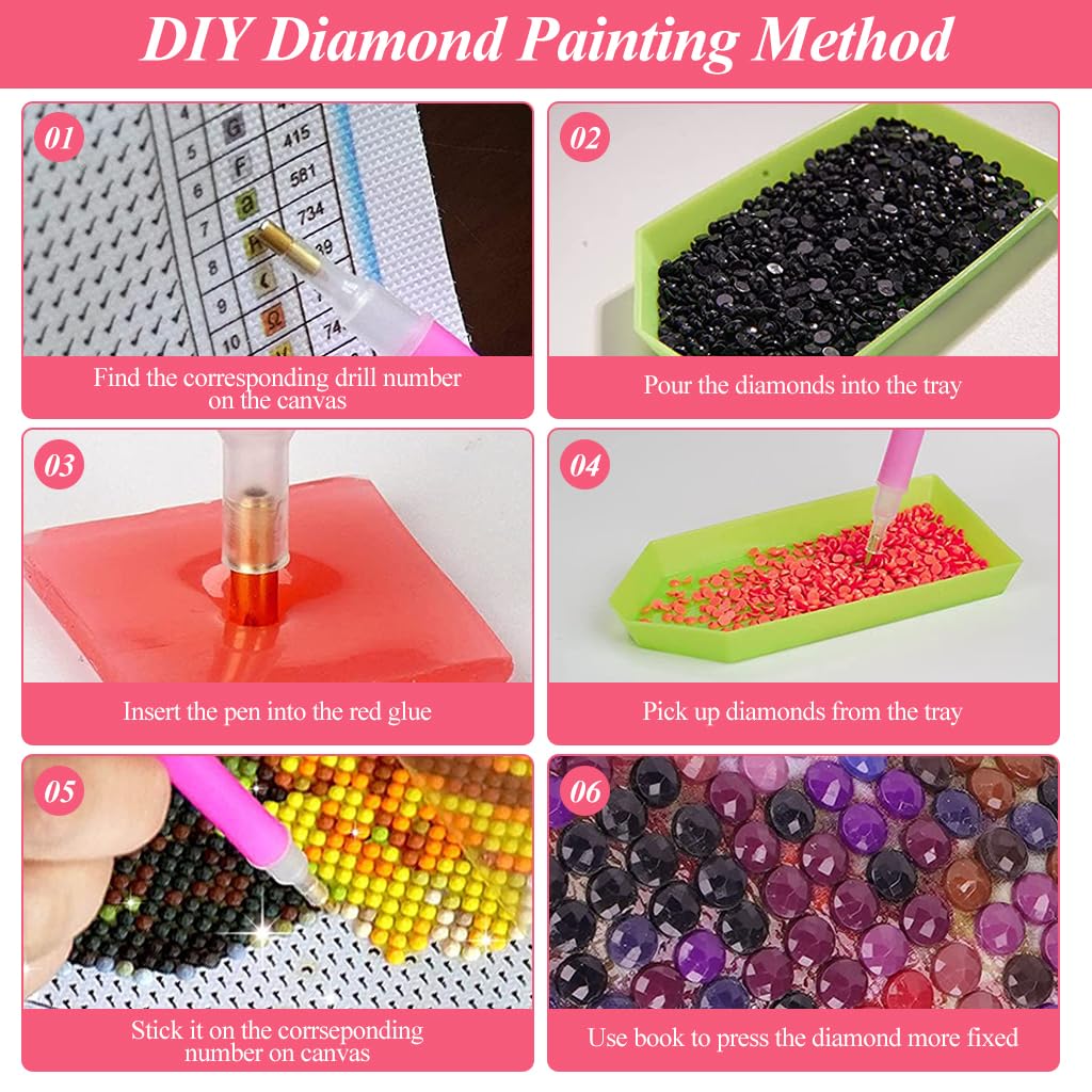 HASTHIP® Diamond Painting Kits for Adults Flowers Art DIY 5D 12x16inch Full Drill Painting Crafts 2 PCS HASTHIP® Diamond Painting Kits for Adults Flowers Art DIY 5D 12x16inch Full Drill Painting Crafts 2 PCS